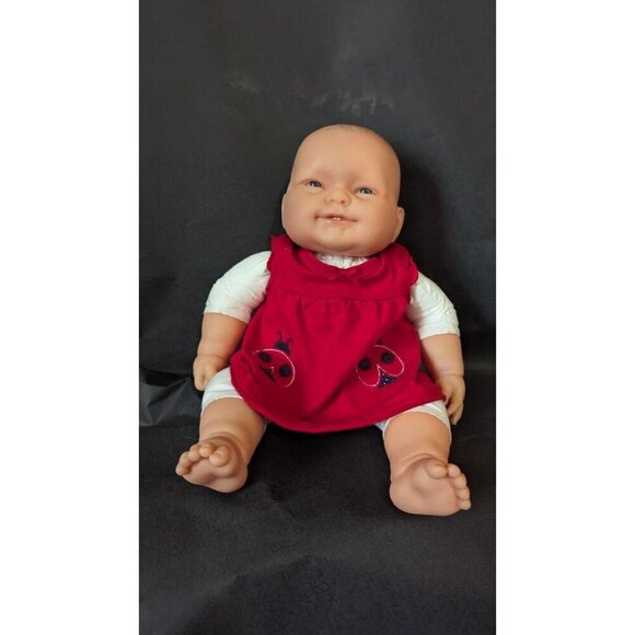 Berenguer Baby Doll 13" Toy red dress  cloth body cuddly collectible - Picture 13 of 13